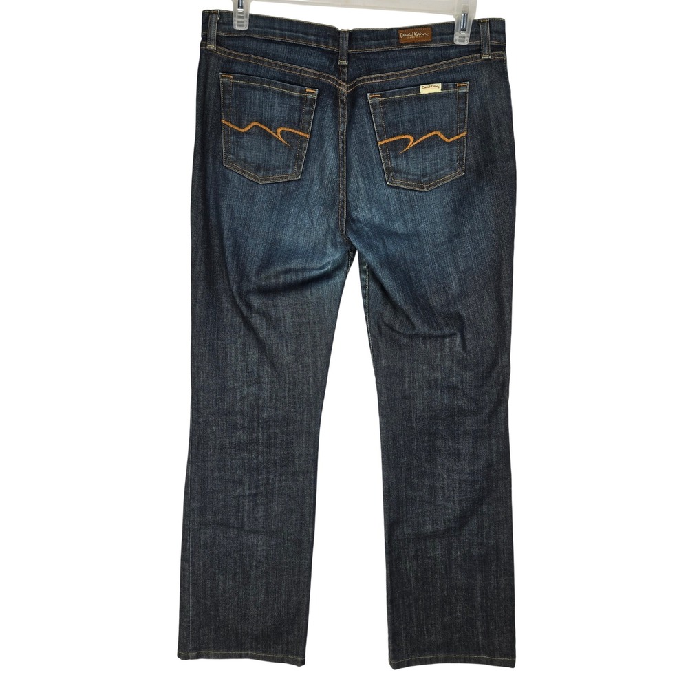 David Kahn Jeans Womens 12 Straight Leg Blue Dark Wash Stretch Denim Made In USA - Picture 2 of 8
